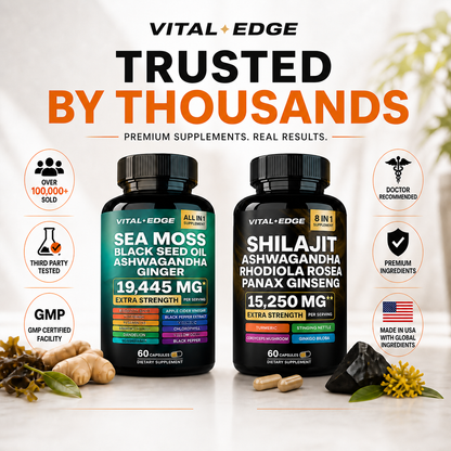 Vital Edge™ Daily Vitality Stack 20-in-1 Sea Moss + Shilajit Bundle