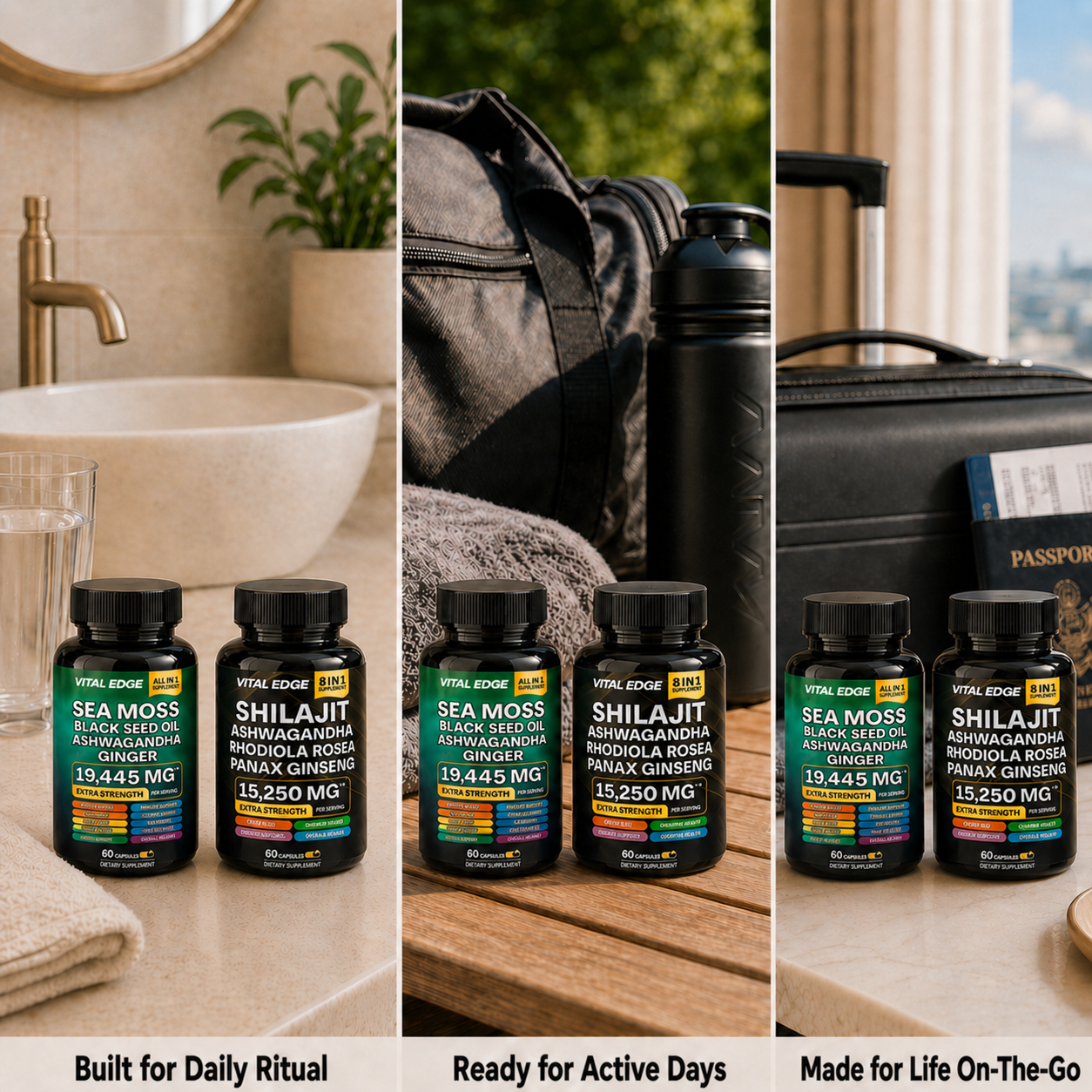 Vital Edge™ Daily Vitality Stack 20-in-1 Sea Moss + Shilajit Bundle